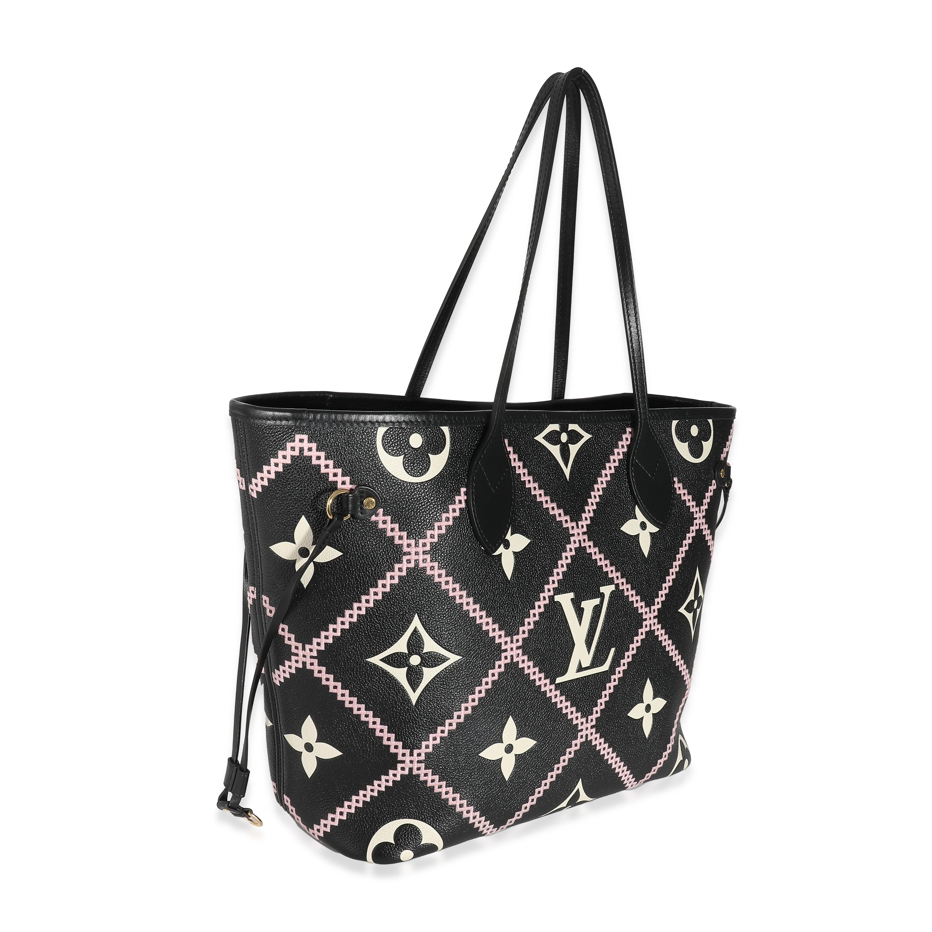 Louis Vuitton Louis Vuitton Black Monogram Empreinte Broderies Neverfull MM