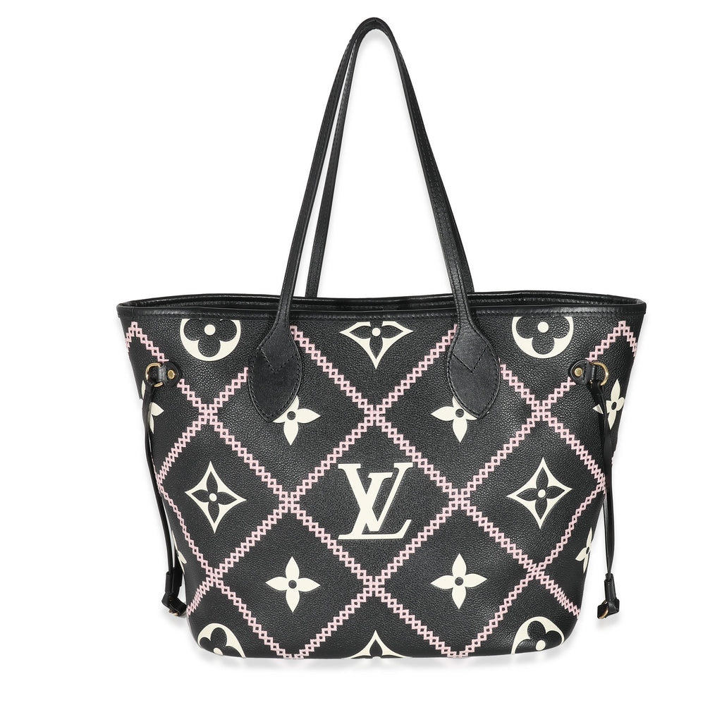 Louis Vuitton Louis Vuitton Black Monogram Empreinte Broderies Neverfull MM
