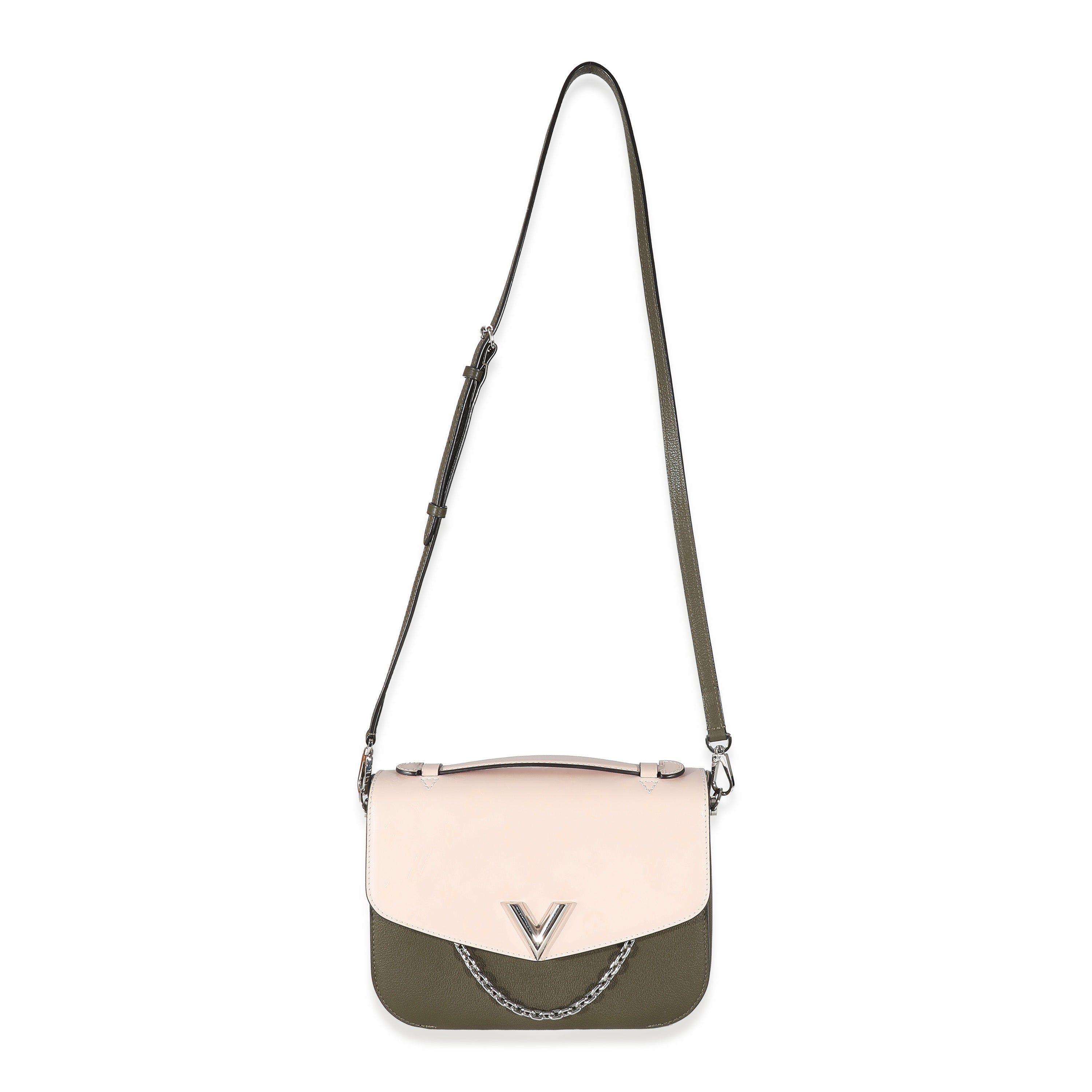 Louis Vuitton Louis Vuitton Khaki Pink Monogram Calfskin Very Messenger