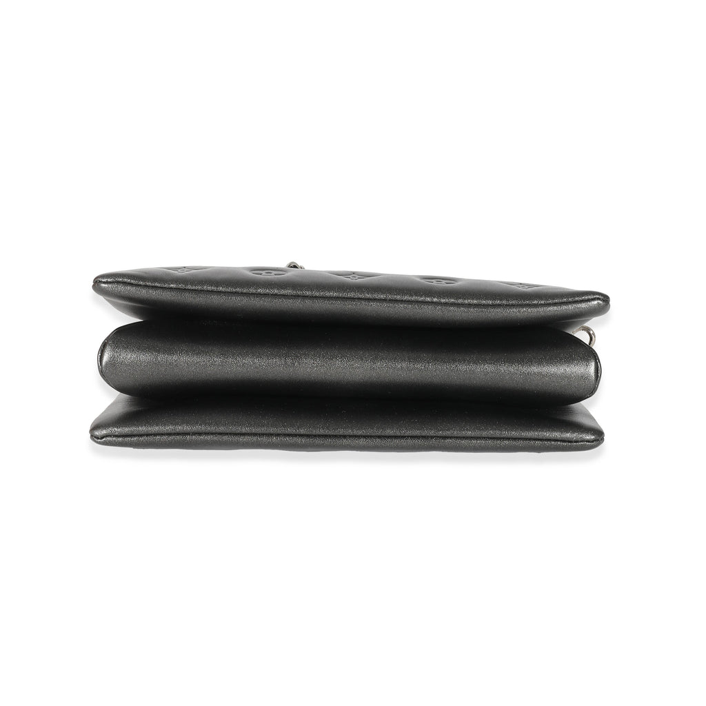 Louis Vuitton Louis Vuitton Anthracite Lambskin Embossed Monogram Coussin PM