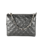 Louis Vuitton Louis Vuitton Anthracite Lambskin Embossed Monogram Coussin PM