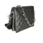 Louis Vuitton Louis Vuitton Anthracite Lambskin Embossed Monogram Coussin PM