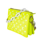 Louis Vuitton Louis Vuitton Fluorescent Yellow Calfskin Embossed Monogram LV Match Coussin PM