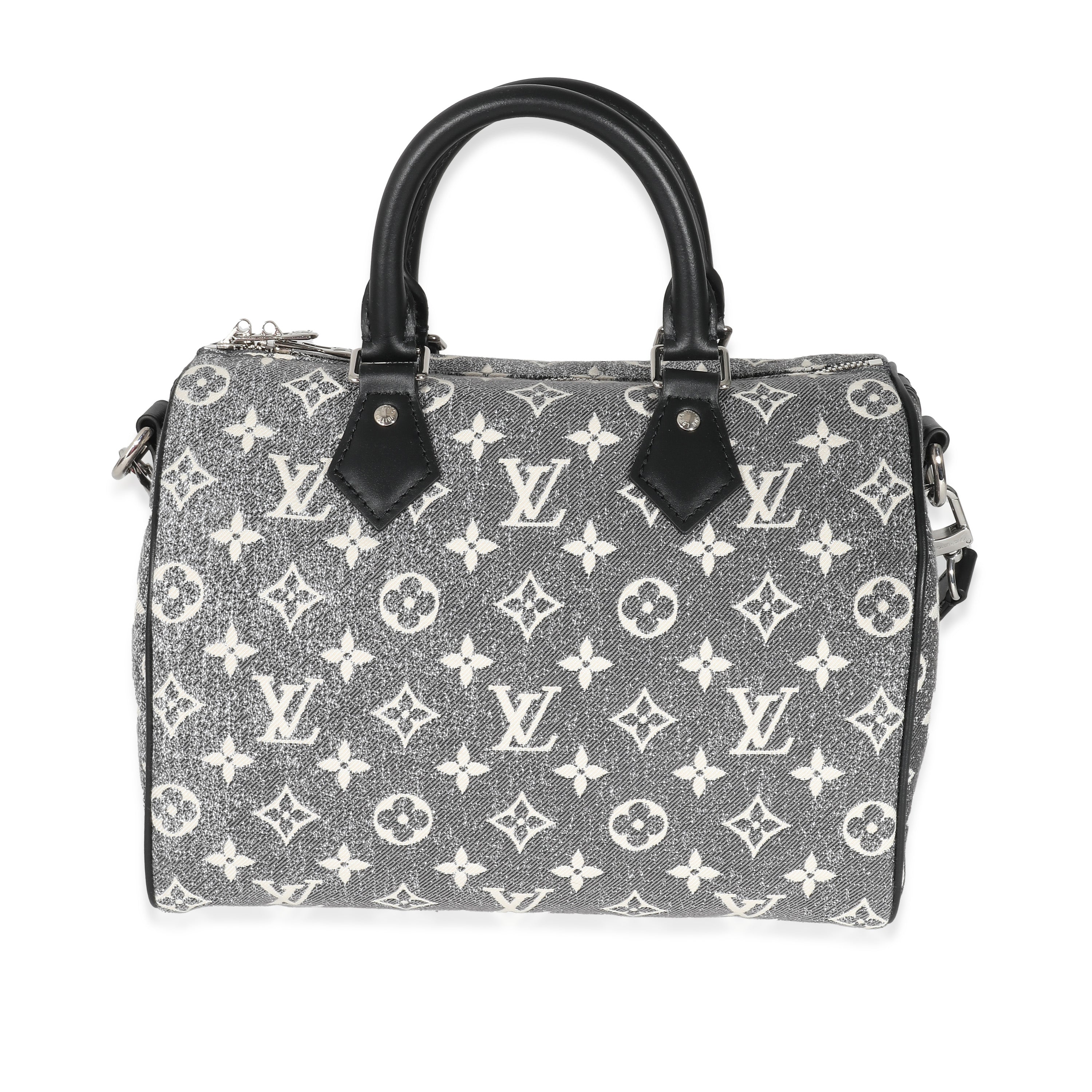 Louis Vuitton Louis Vuitton Black Monogram Denim Jacquard Speedy Bandouliere 25