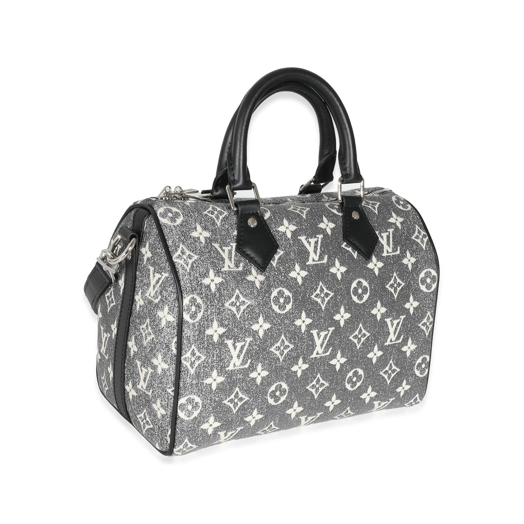 Louis Vuitton Louis Vuitton Black Monogram Denim Jacquard Speedy Bandouliere 25