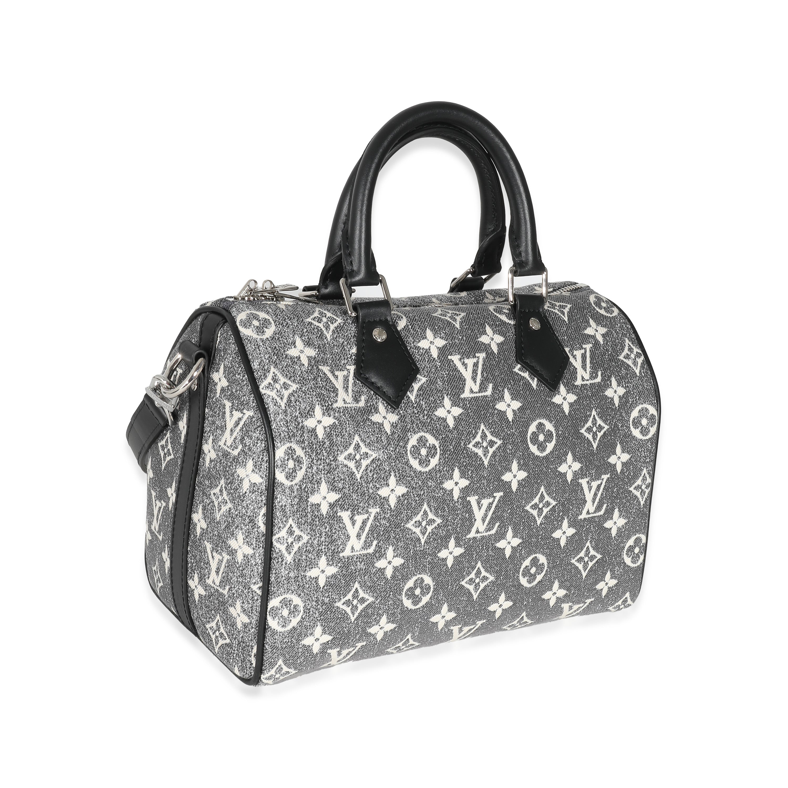 Louis Vuitton Louis Vuitton Black Monogram Denim Jacquard Speedy Bandouliere 25