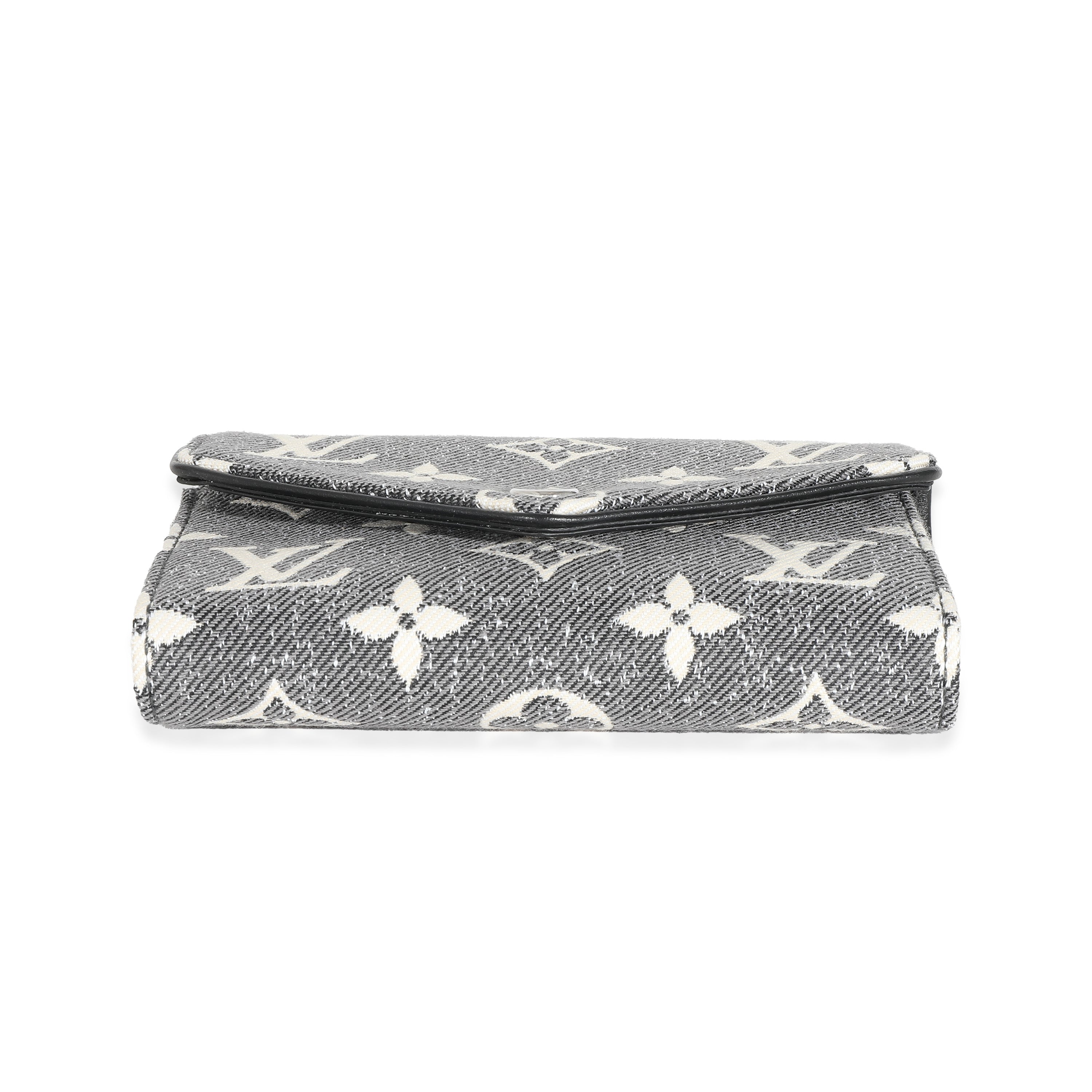 Louis Vuitton Louis Vuitton Black Denim Monogram Jacquard Victorine Wallet