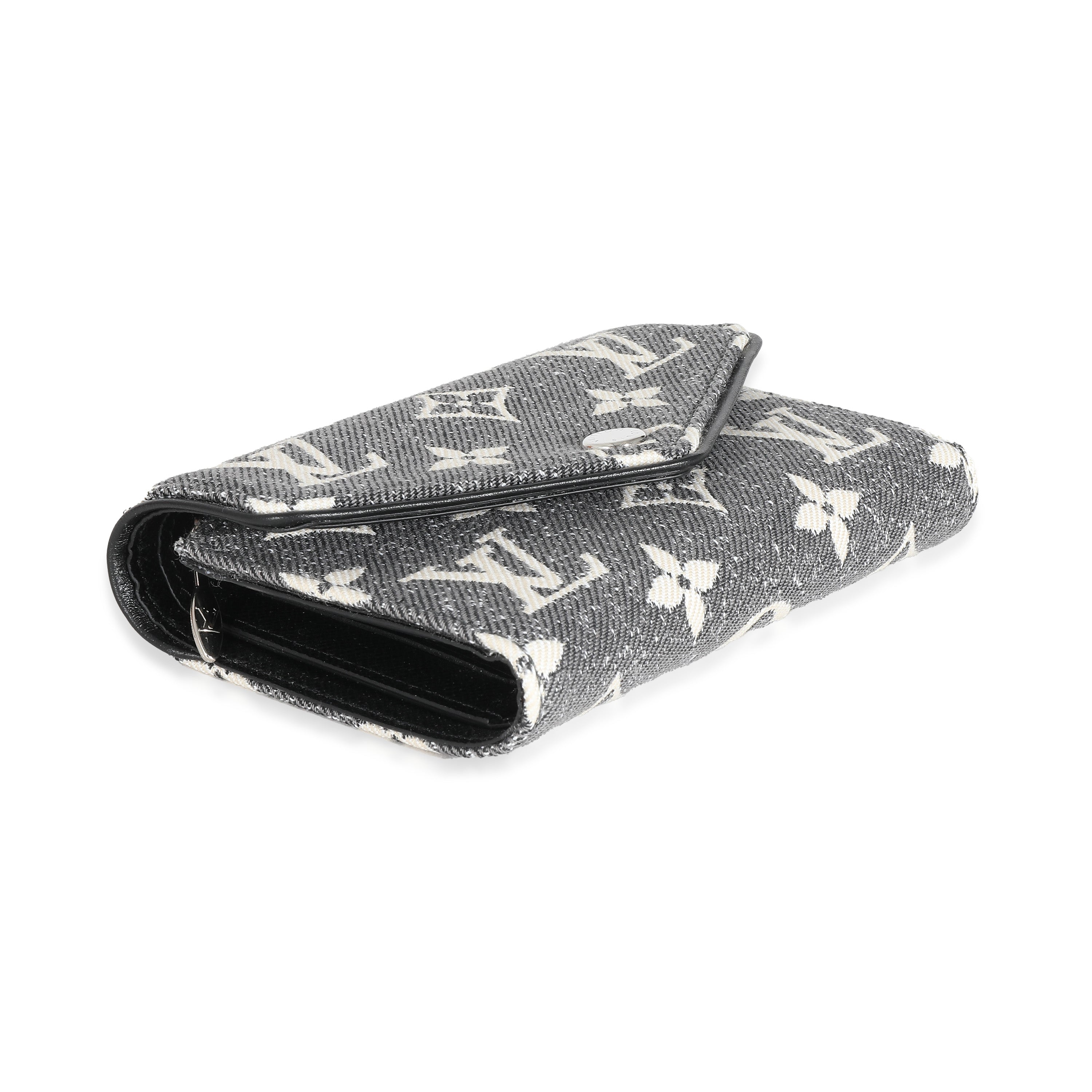 Louis Vuitton Louis Vuitton Black Denim Monogram Jacquard Victorine Wallet