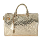 Louis Vuitton Louis Vuitton Gold Monogram Miroir Vinyl Speedy 30