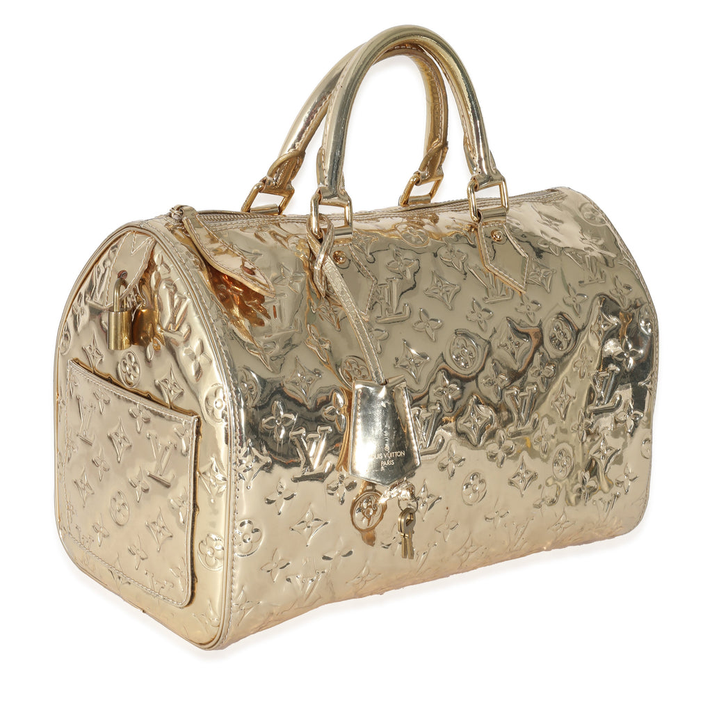 Louis Vuitton Louis Vuitton Gold Monogram Miroir Vinyl Speedy 30