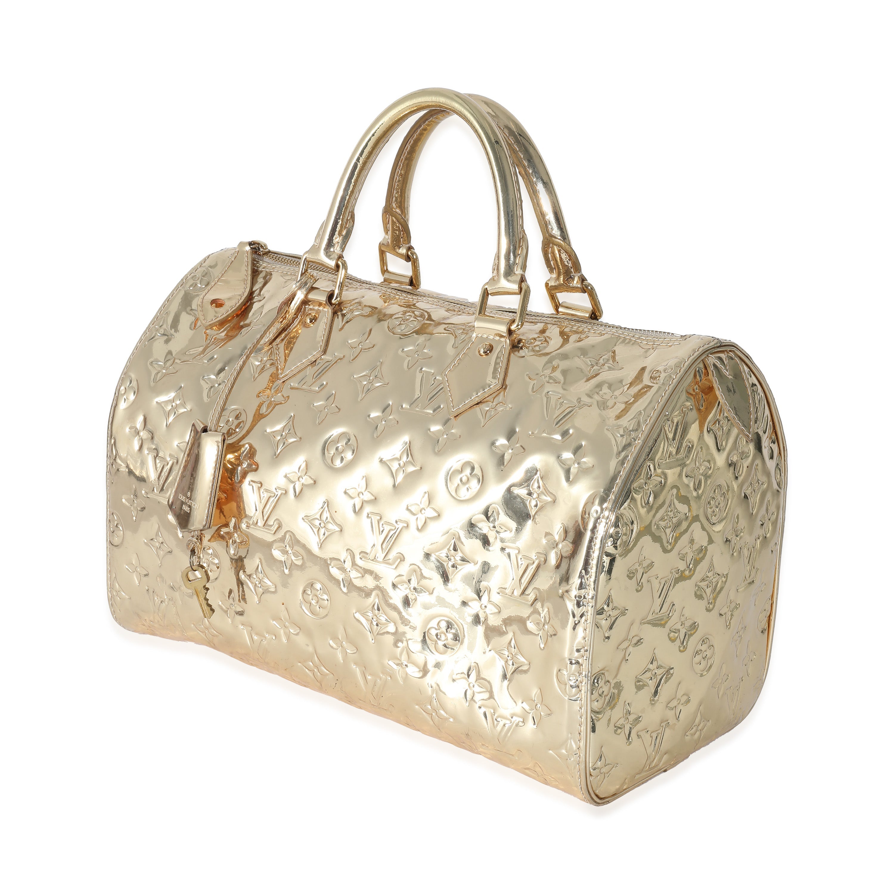 Louis Vuitton Louis Vuitton Gold Monogram Miroir Vinyl Speedy 30