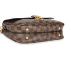 Louis Vuitton Black Leather Damier Ebene Canvas Clapton PM
