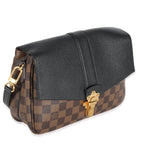 Louis Vuitton Black Leather Damier Ebene Canvas Clapton PM