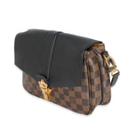 Louis Vuitton Black Leather Damier Ebene Canvas Clapton PM