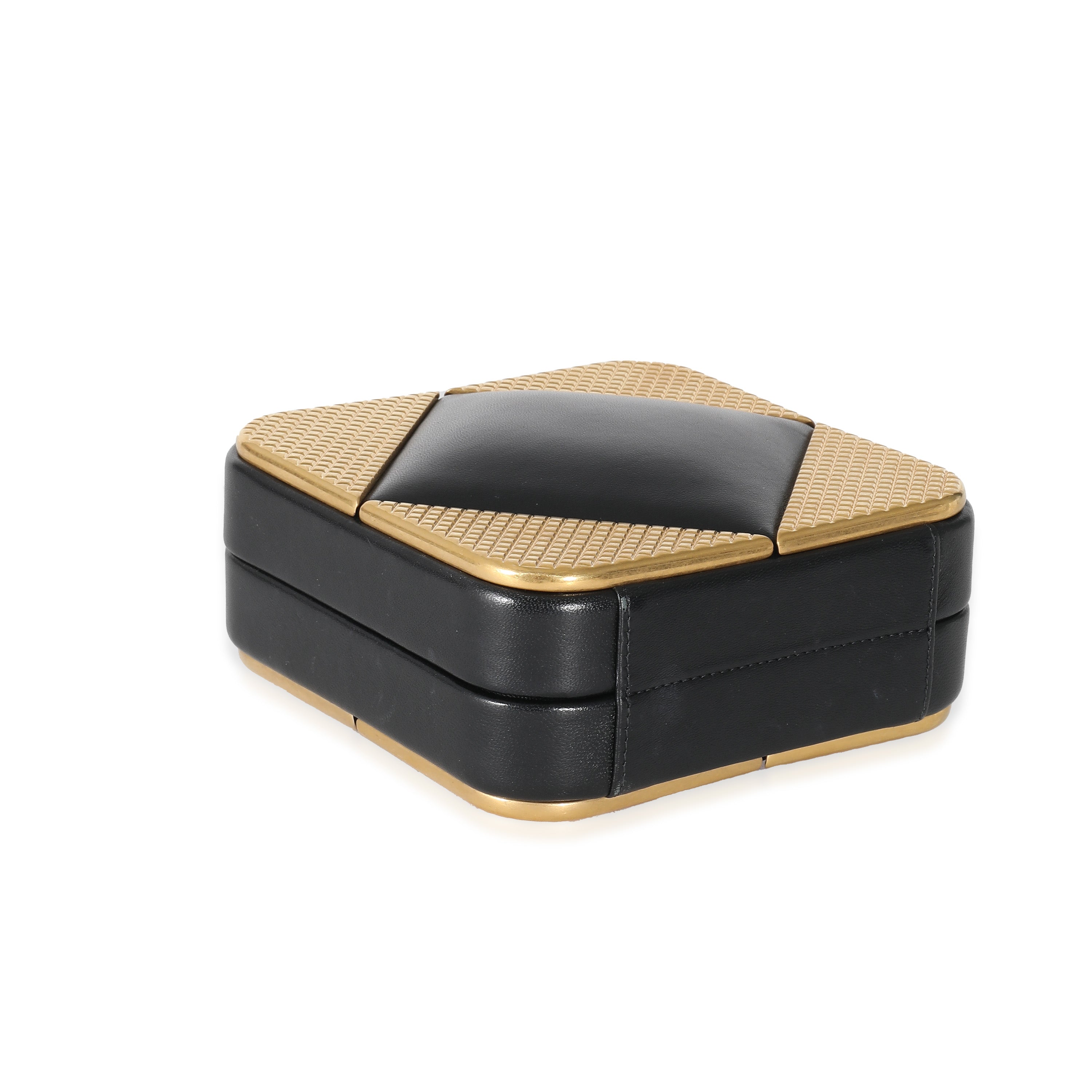 Chanel Black Lambskin Gold Metal Square CC Clutch