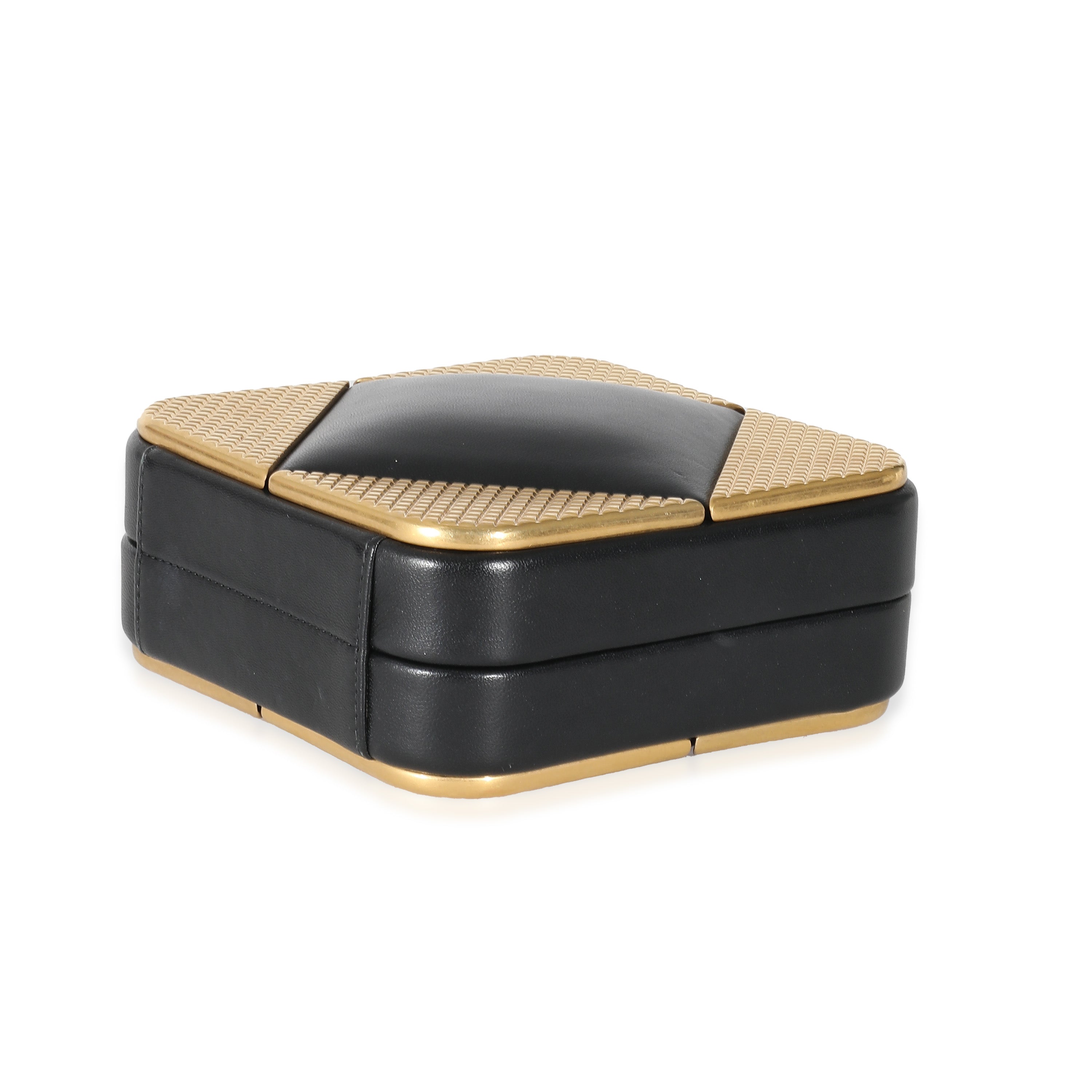 Chanel Black Lambskin Gold Metal Square CC Clutch