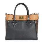 Louis Vuitton Louis Vuitton Black Calfskin Monogram Canvas On My Side MM