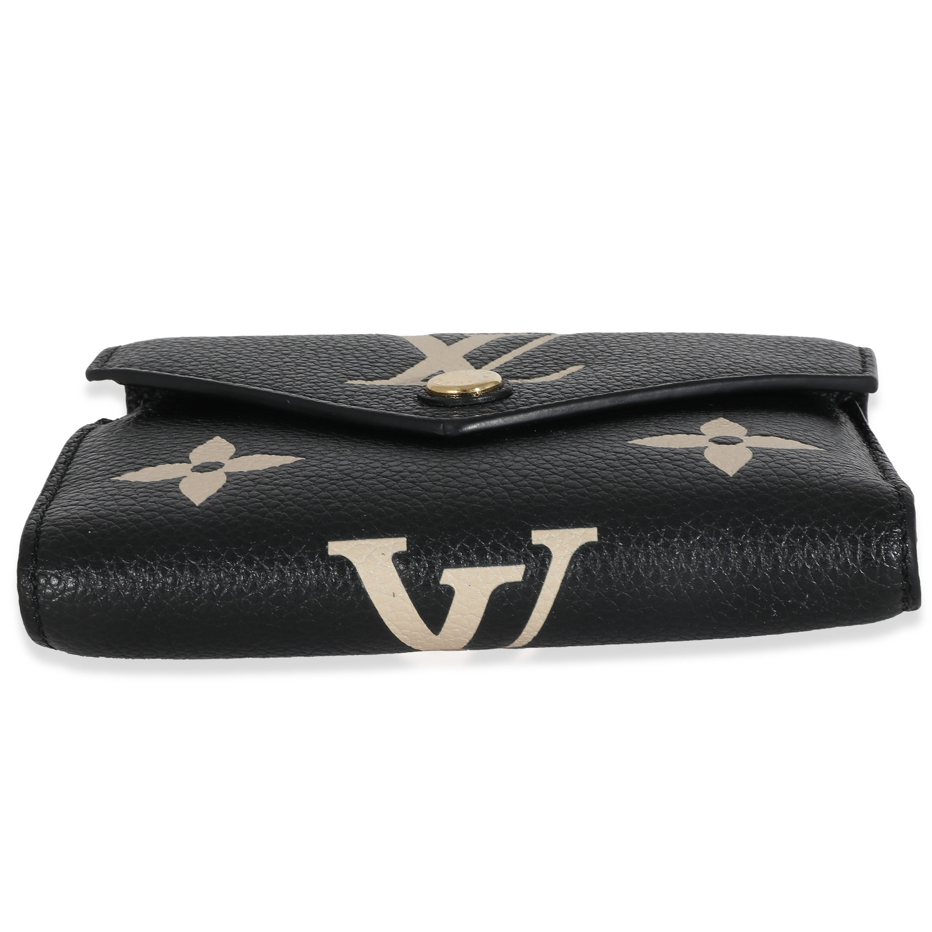 Louis Vuitton Black Beige Bicolor Giant Monogram Empreinte Victorine Wallet