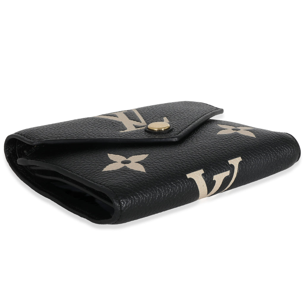 Louis Vuitton Black Beige Bicolor Giant Monogram Empreinte Victorine Wallet
