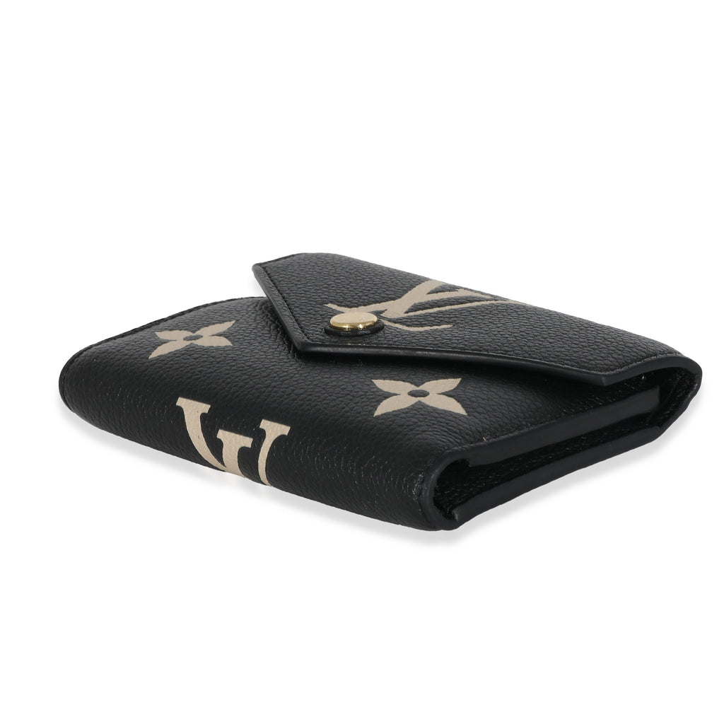 Louis Vuitton Black Beige Bicolor Giant Monogram Empreinte Victorine Wallet