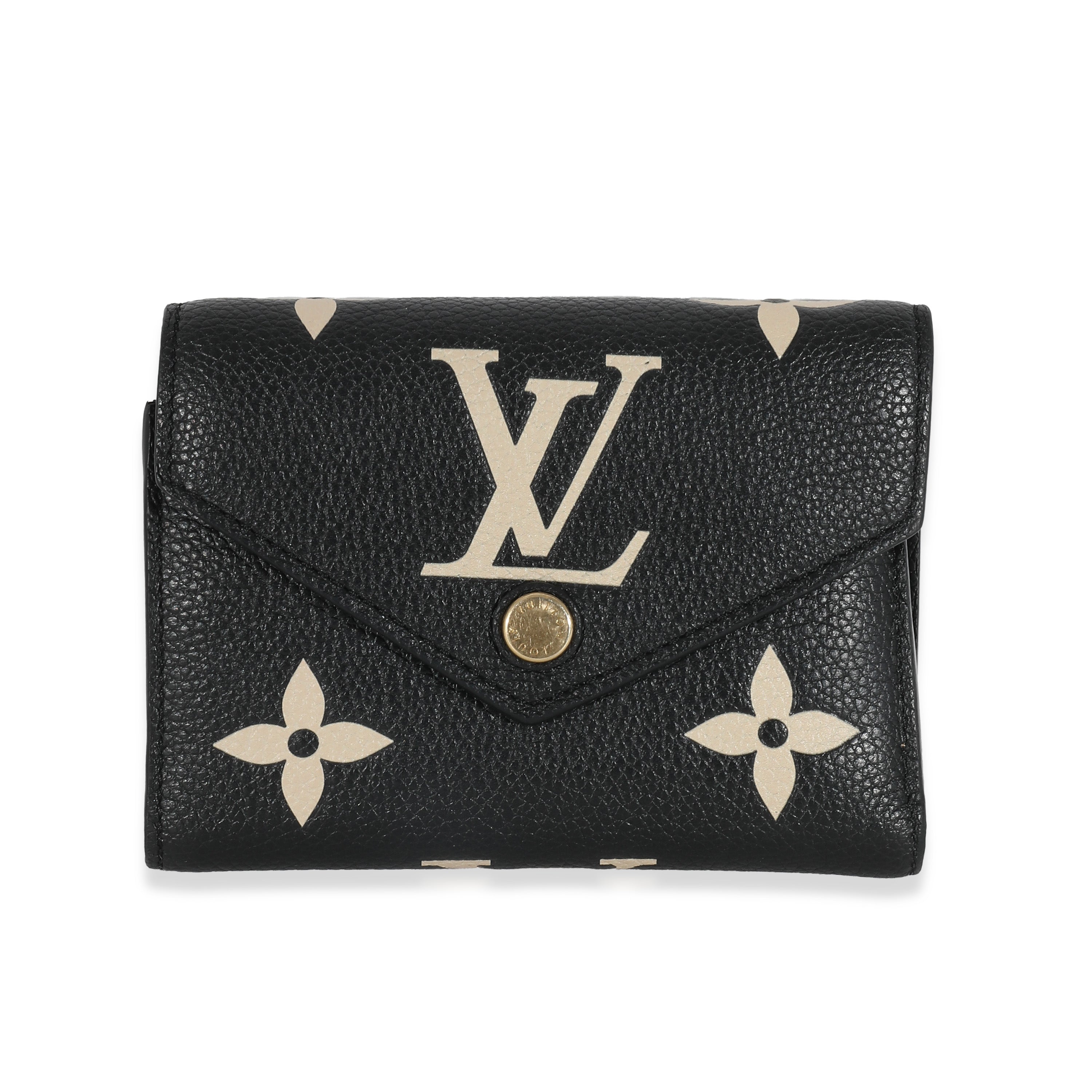Louis Vuitton Black Beige Bicolor Giant Monogram Empreinte Victorine Wallet