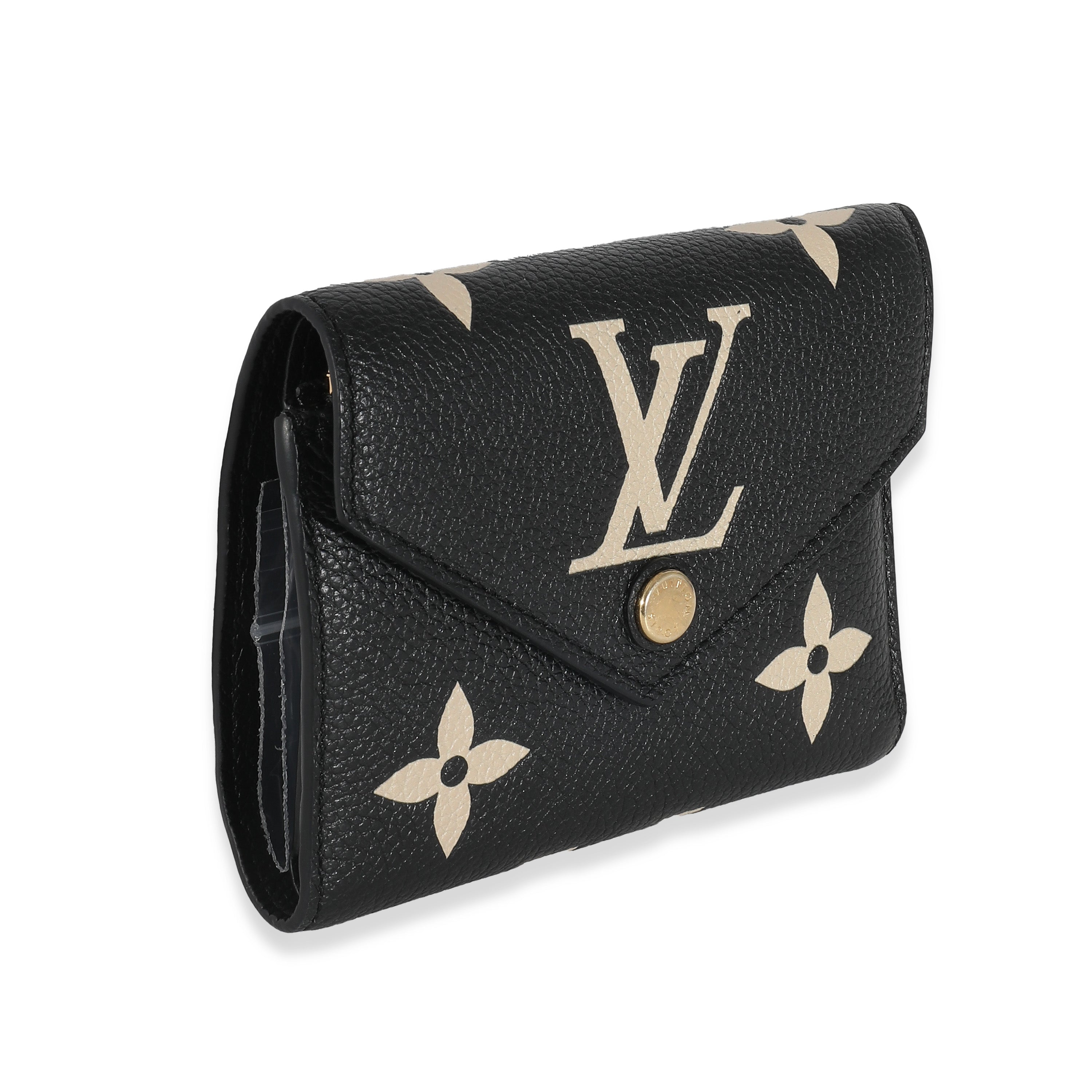 Louis Vuitton Black Beige Bicolor Giant Monogram Empreinte Victorine Wallet