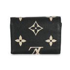 Louis Vuitton Black Beige Bicolor Giant Monogram Empreinte Victorine Wallet