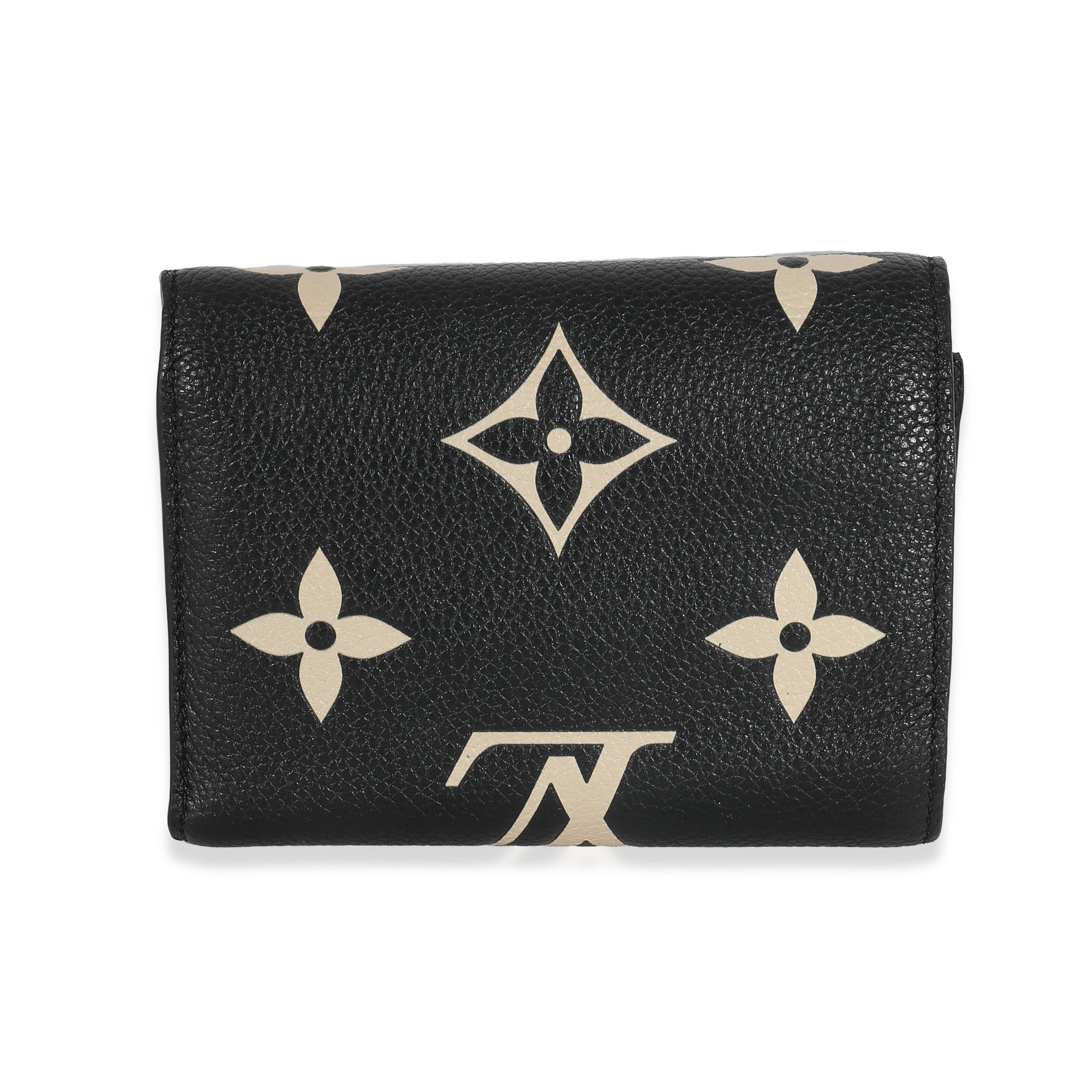 Louis Vuitton Black Beige Bicolor Giant Monogram Empreinte Victorine Wallet