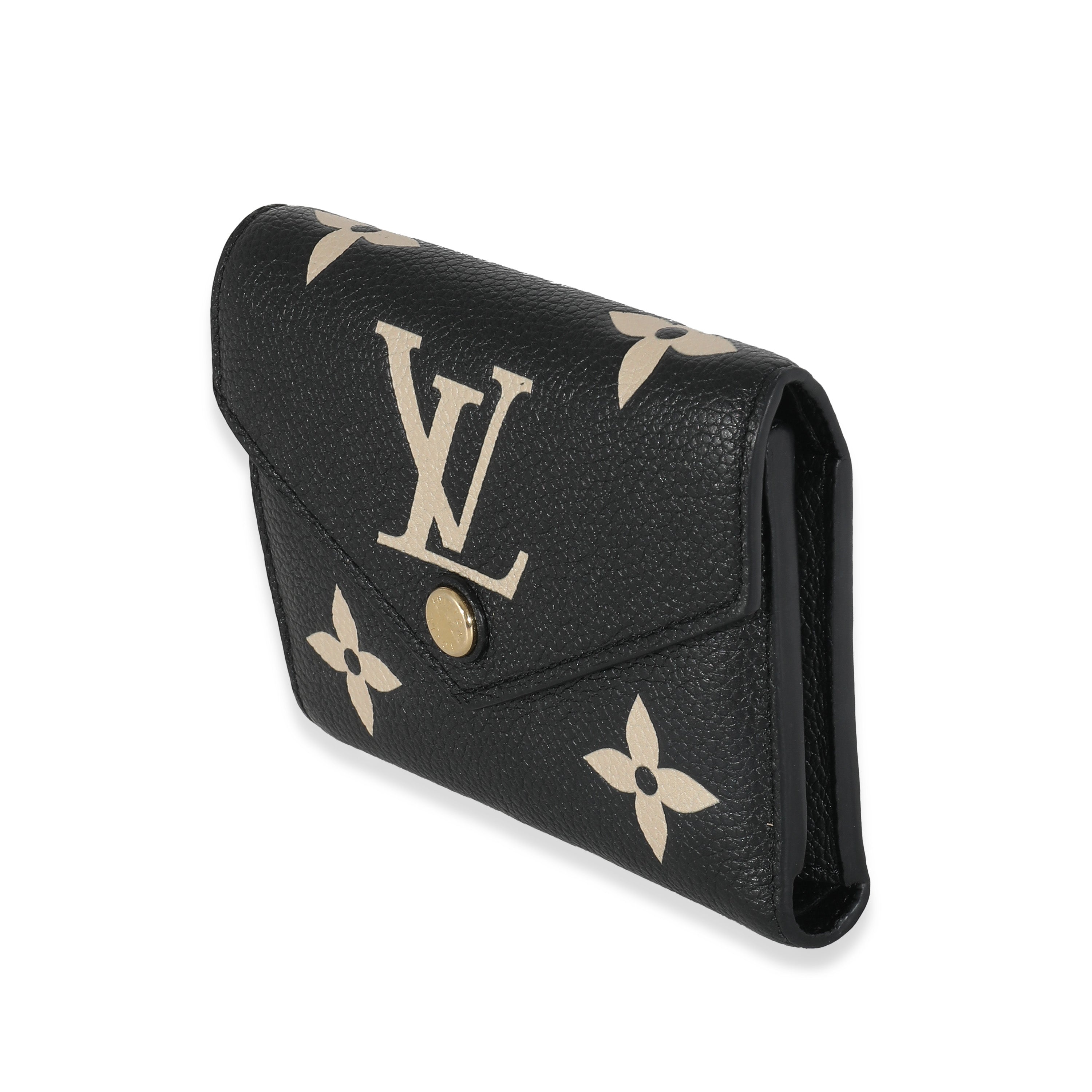 Louis Vuitton Black Beige Bicolor Giant Monogram Empreinte Victorine Wallet