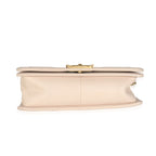 Chanel Beige Caviar Suede Calfskin Chevron Medium Boy Handbag