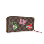 Louis Vuitton Louis Vuitton Damier Ebene Canvas Patches Clemence Wallet