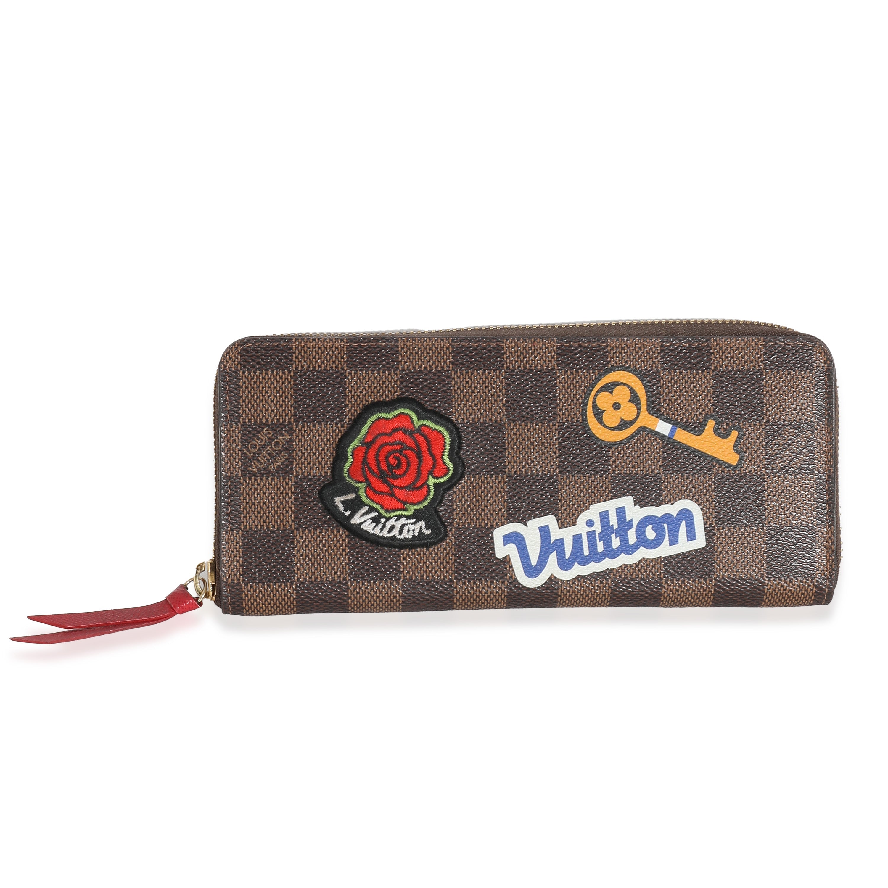 Louis Vuitton Louis Vuitton Damier Ebene Canvas Patches Clemence Wallet