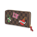 Louis Vuitton Louis Vuitton Damier Ebene Canvas Patches Clemence Wallet