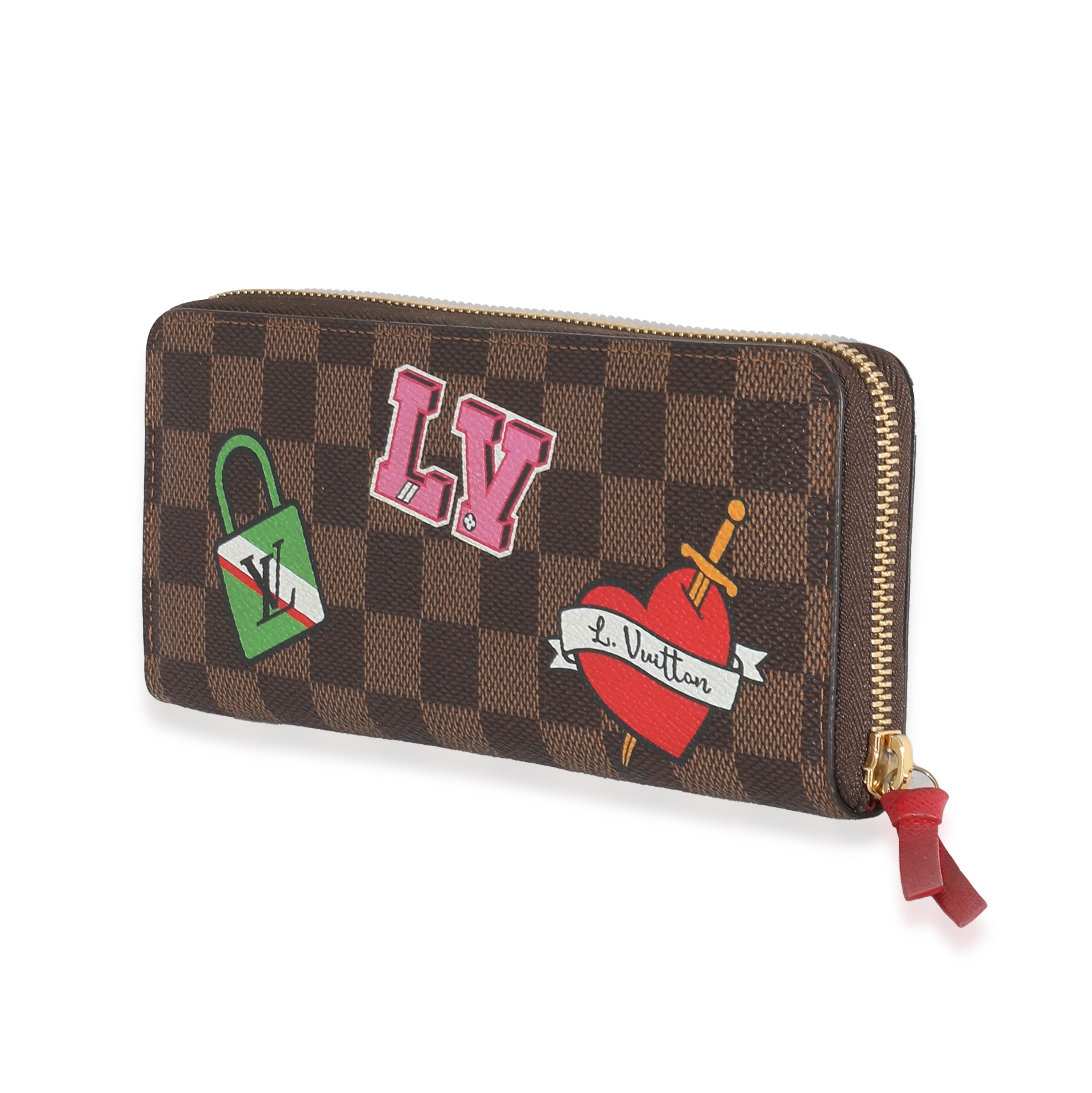 Louis Vuitton Louis Vuitton Damier Ebene Canvas Patches Clemence Wallet
