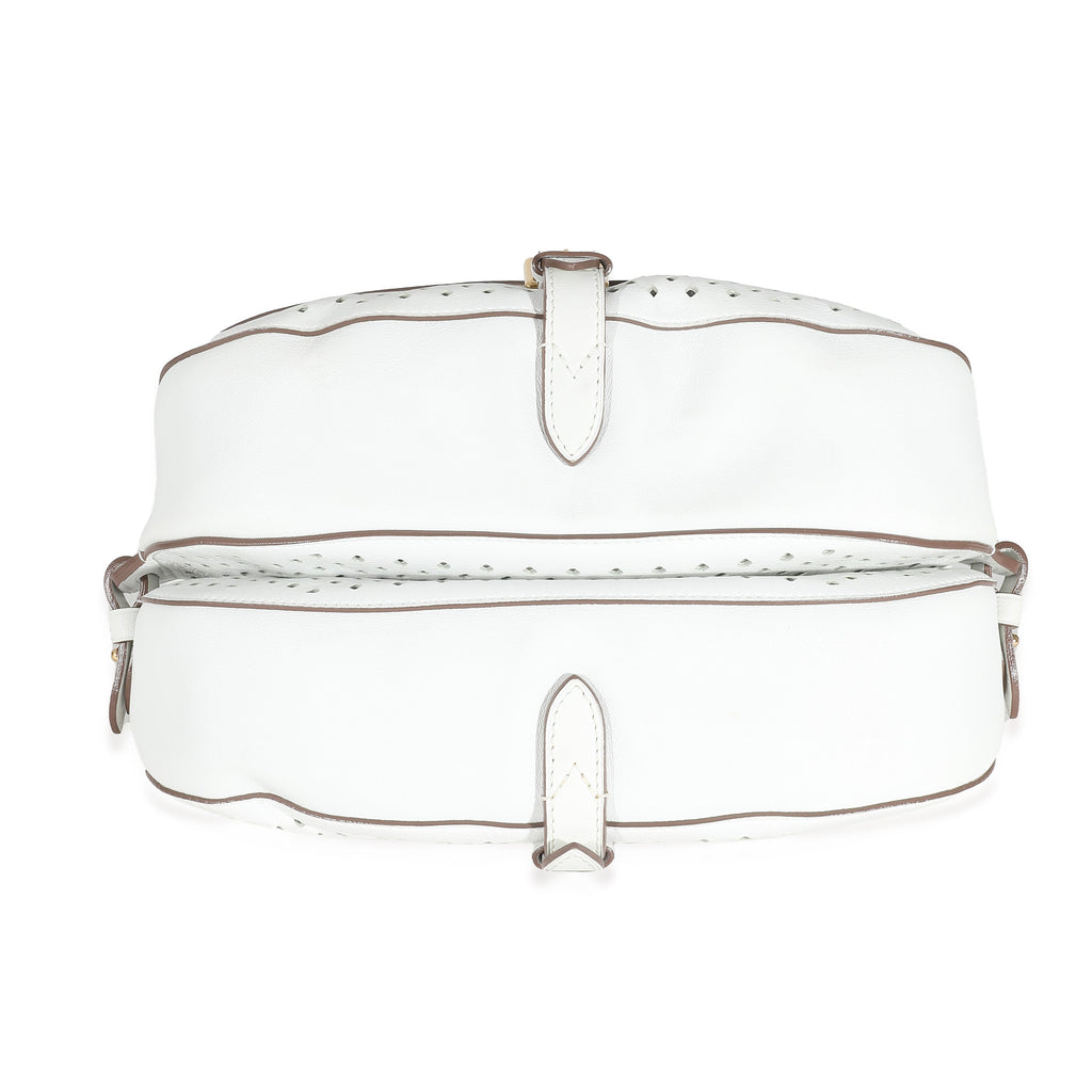 Louis Vuitton White Perforated Leather Sofia Coppola Flore Saumur
