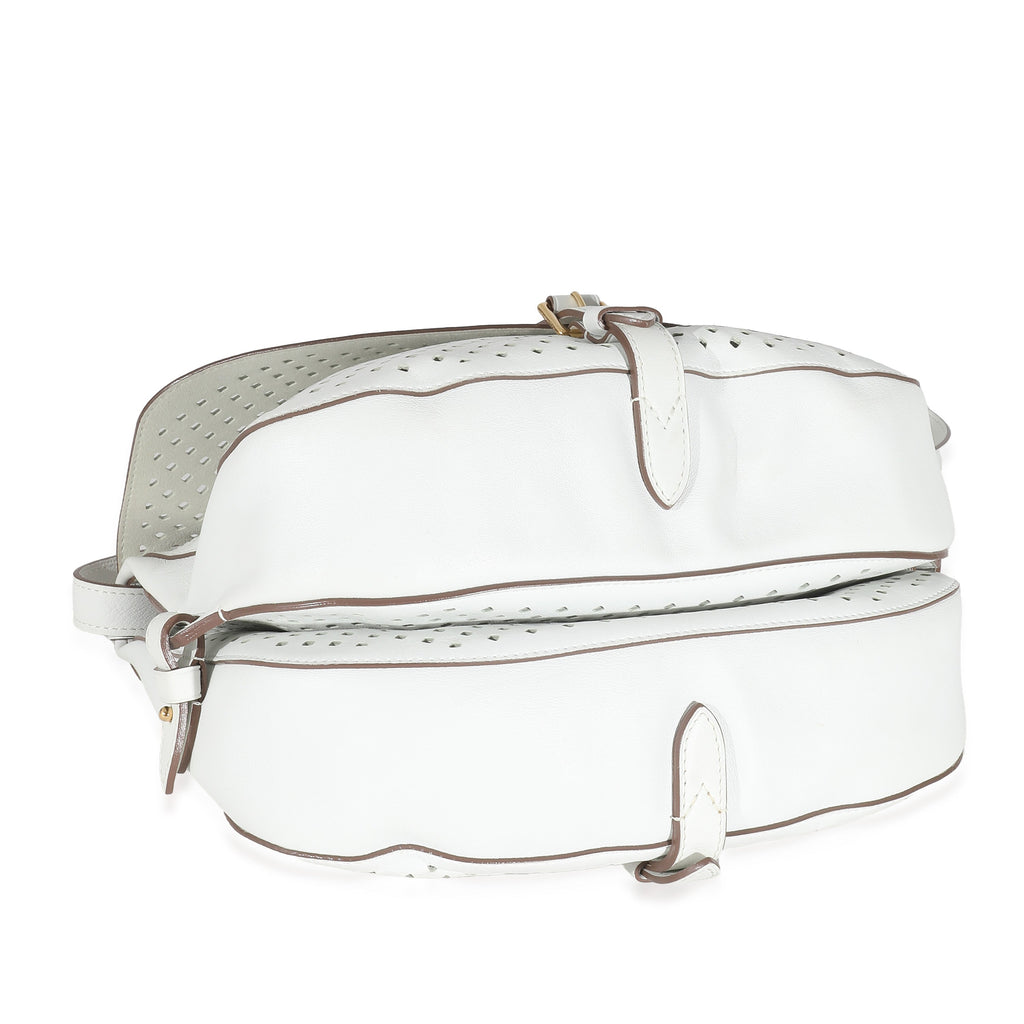Louis Vuitton White Perforated Leather Sofia Coppola Flore Saumur