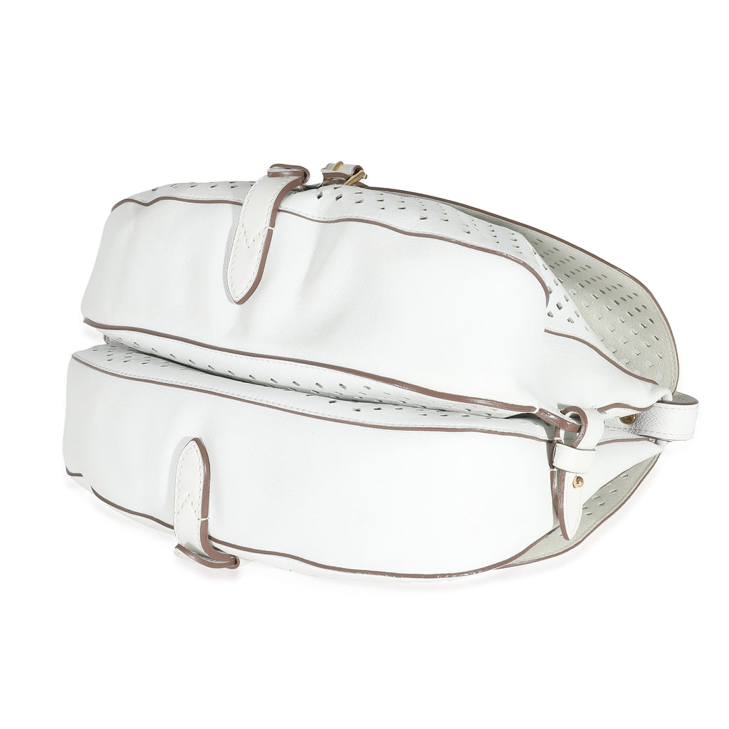 Louis Vuitton White Perforated Leather Sofia Coppola Flore Saumur