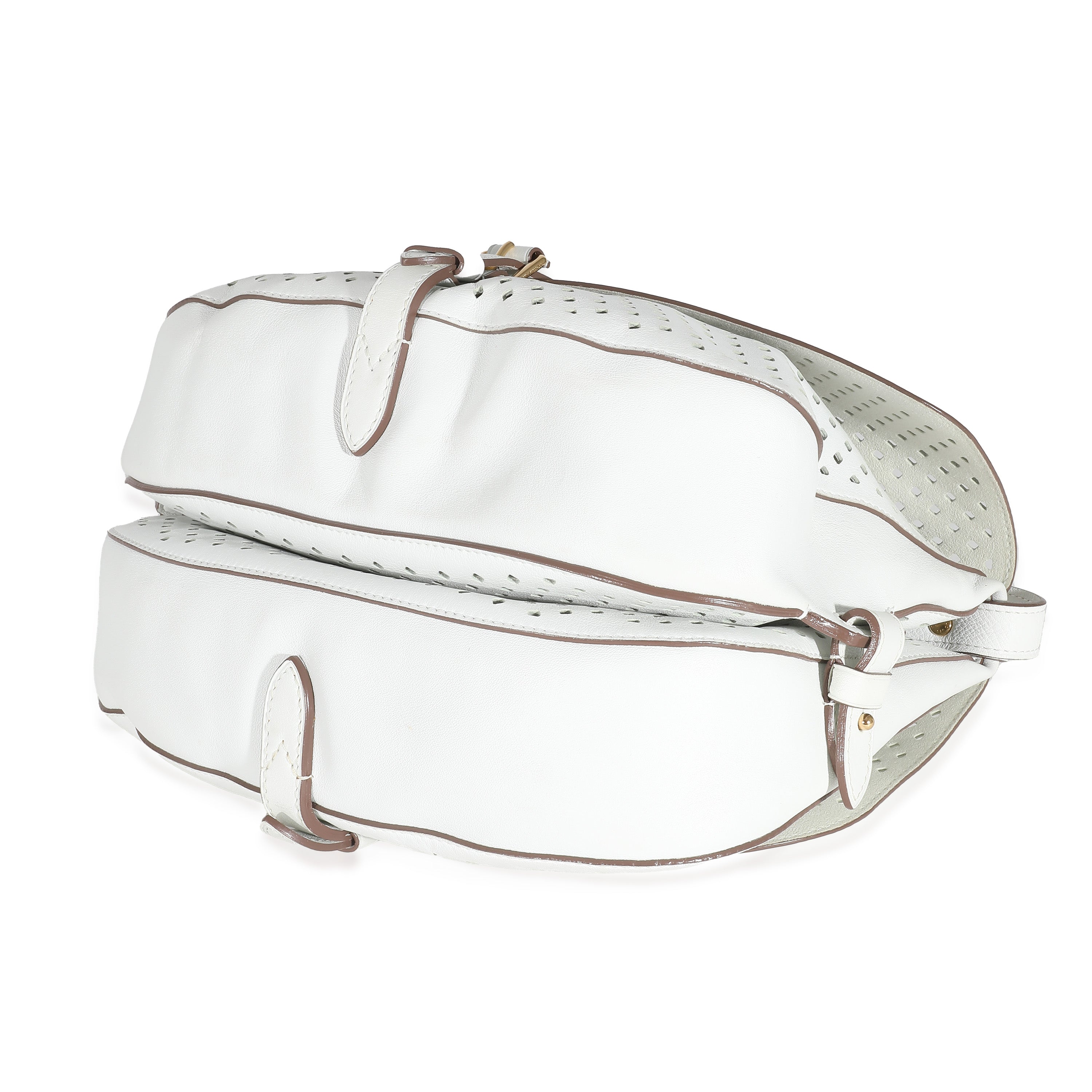 Louis Vuitton White Perforated Leather Sofia Coppola Flore Saumur