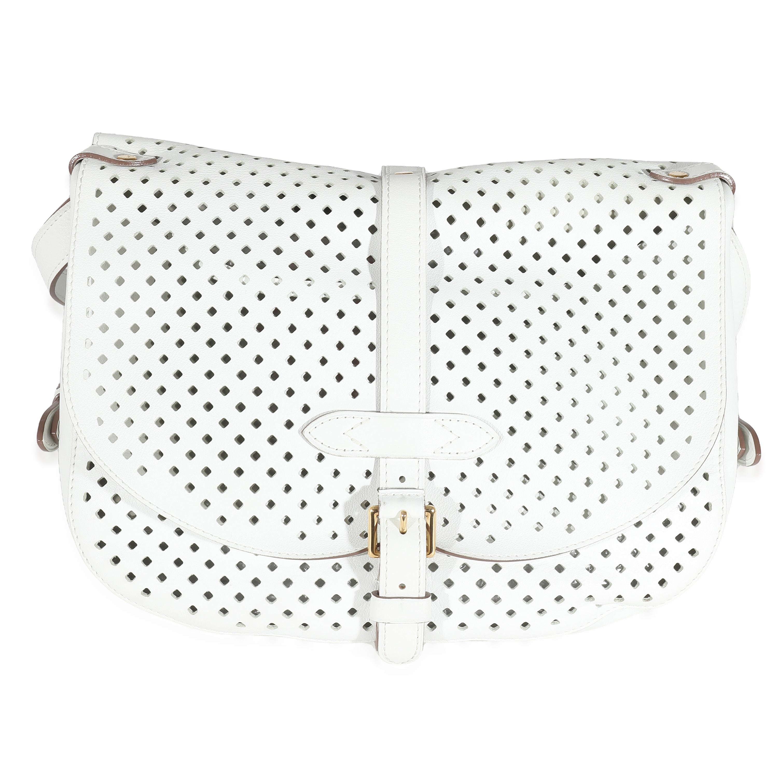 Louis Vuitton White Perforated Leather Sofia Coppola Flore Saumur