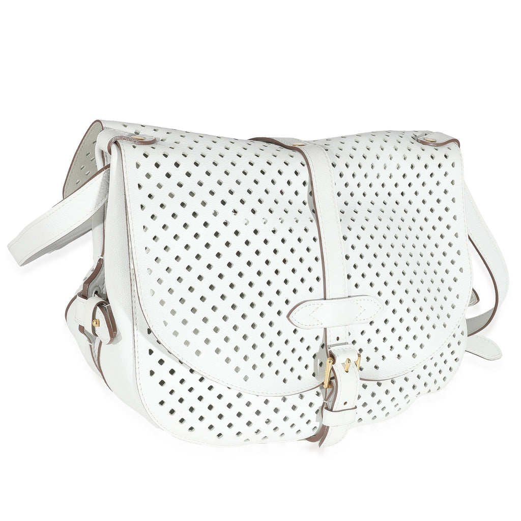 Louis Vuitton White Perforated Leather Sofia Coppola Flore Saumur