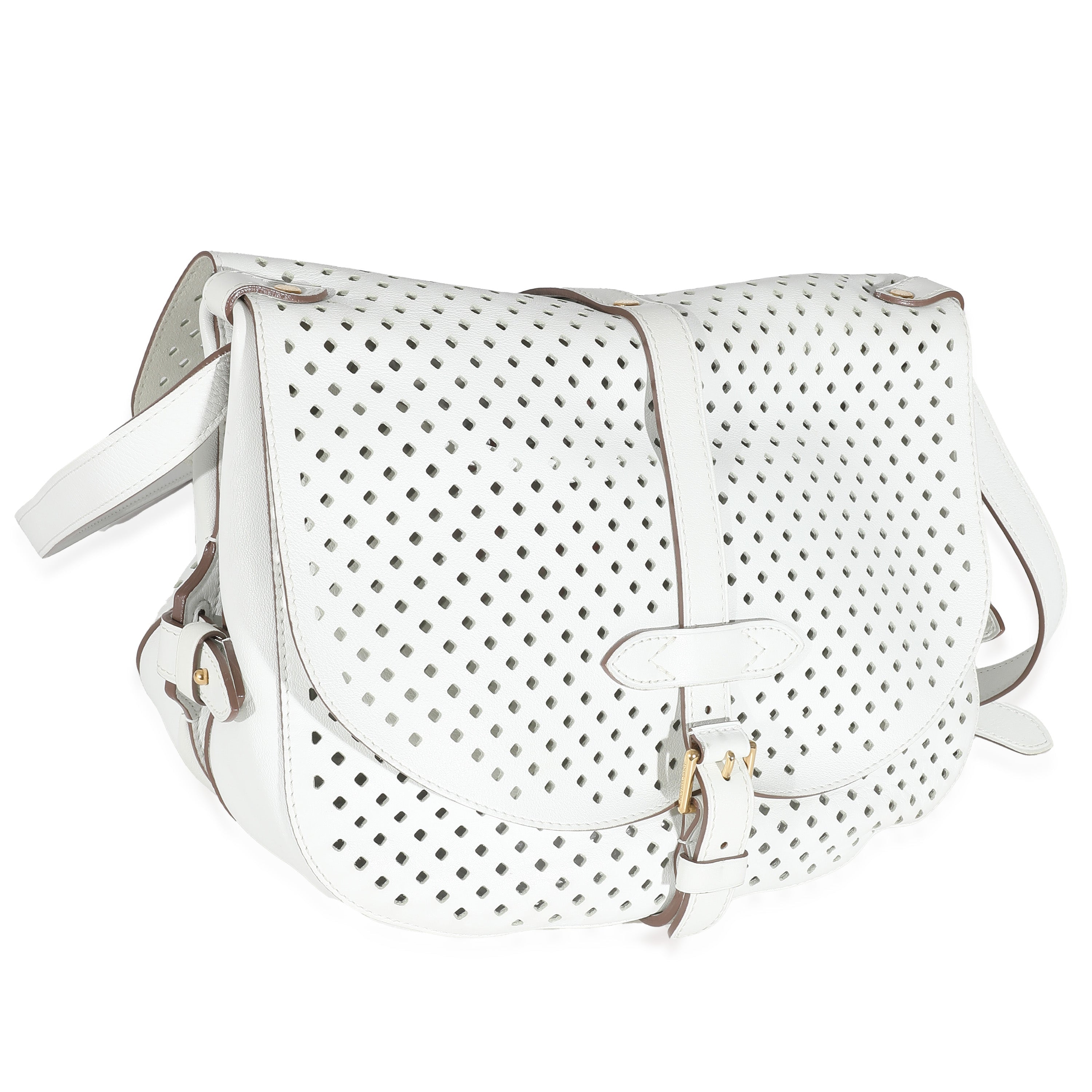 Louis Vuitton White Perforated Leather Sofia Coppola Flore Saumur