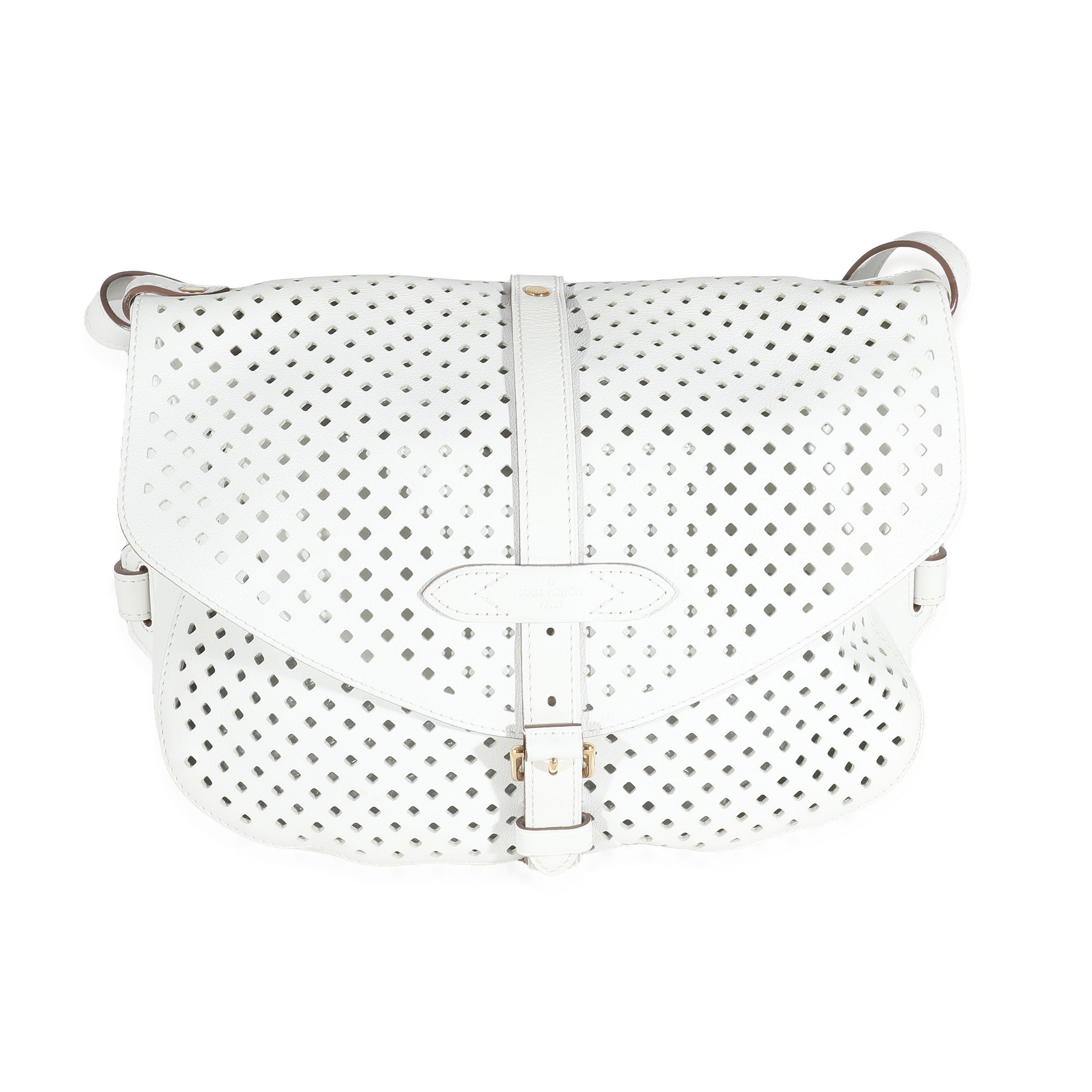 Louis Vuitton White Perforated Leather Sofia Coppola Flore Saumur