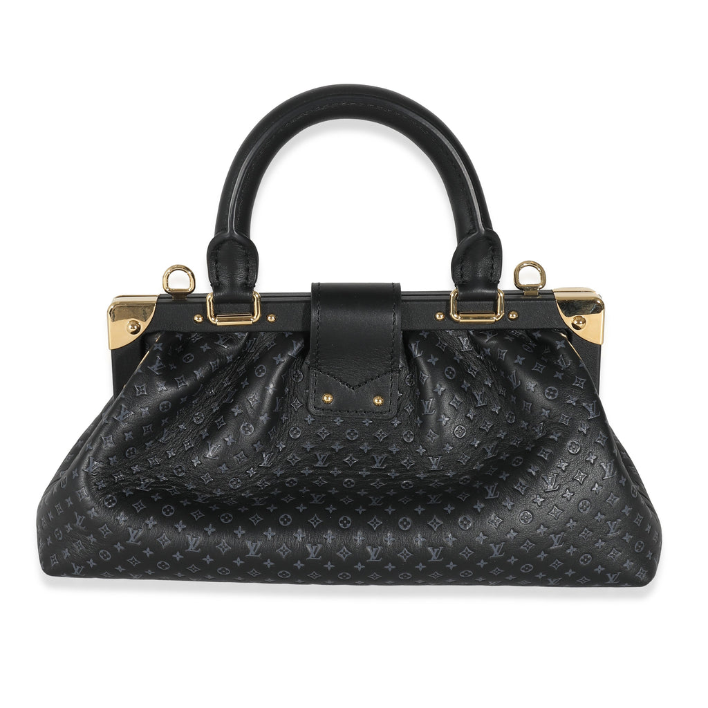 Louis Vuitton Black Embossed Calfskin Nanogram Clutch