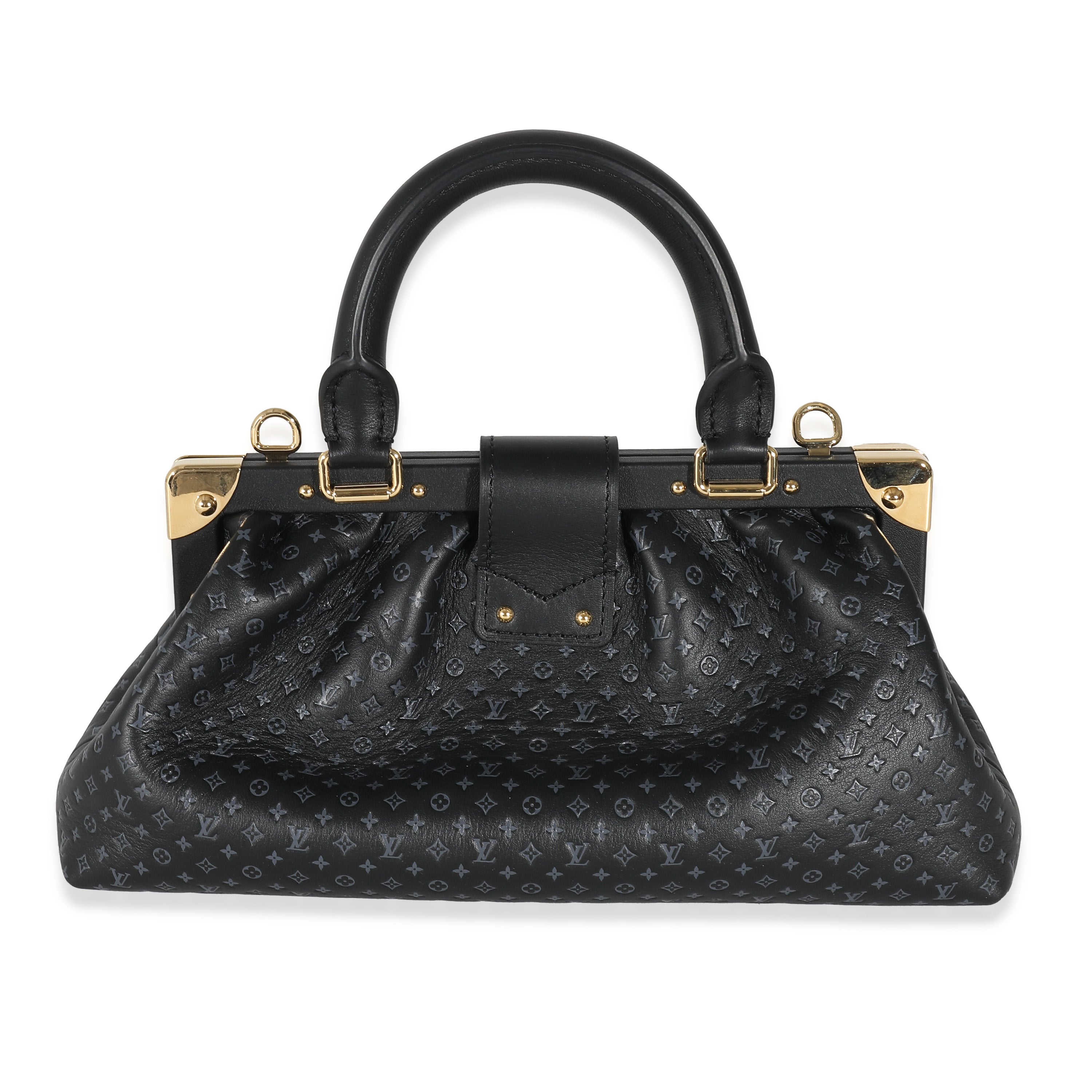 Louis Vuitton Black Embossed Calfskin Nanogram Clutch