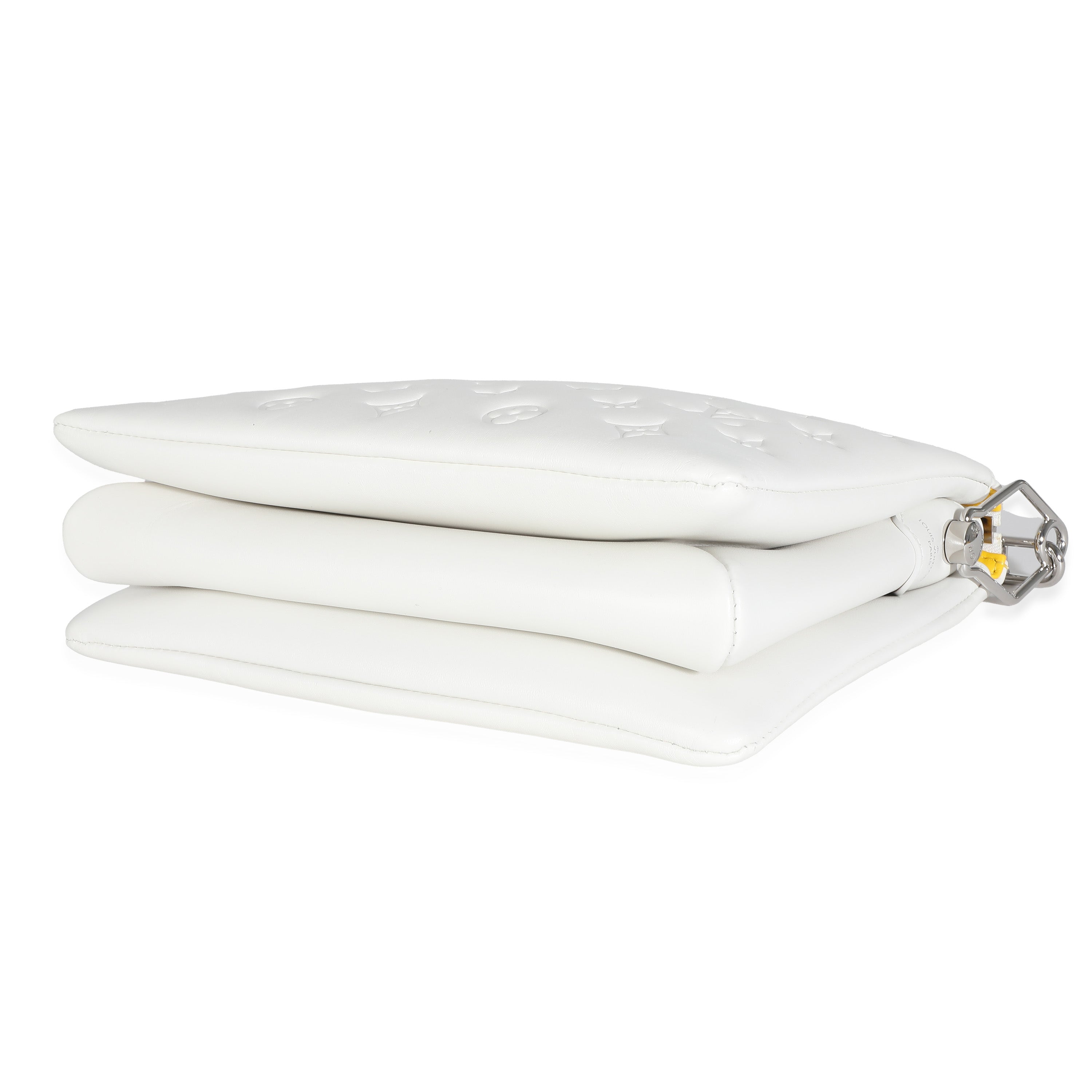 Louis Vuitton x YK White Monogram Embossed Puffy Lambskin Coussin PM