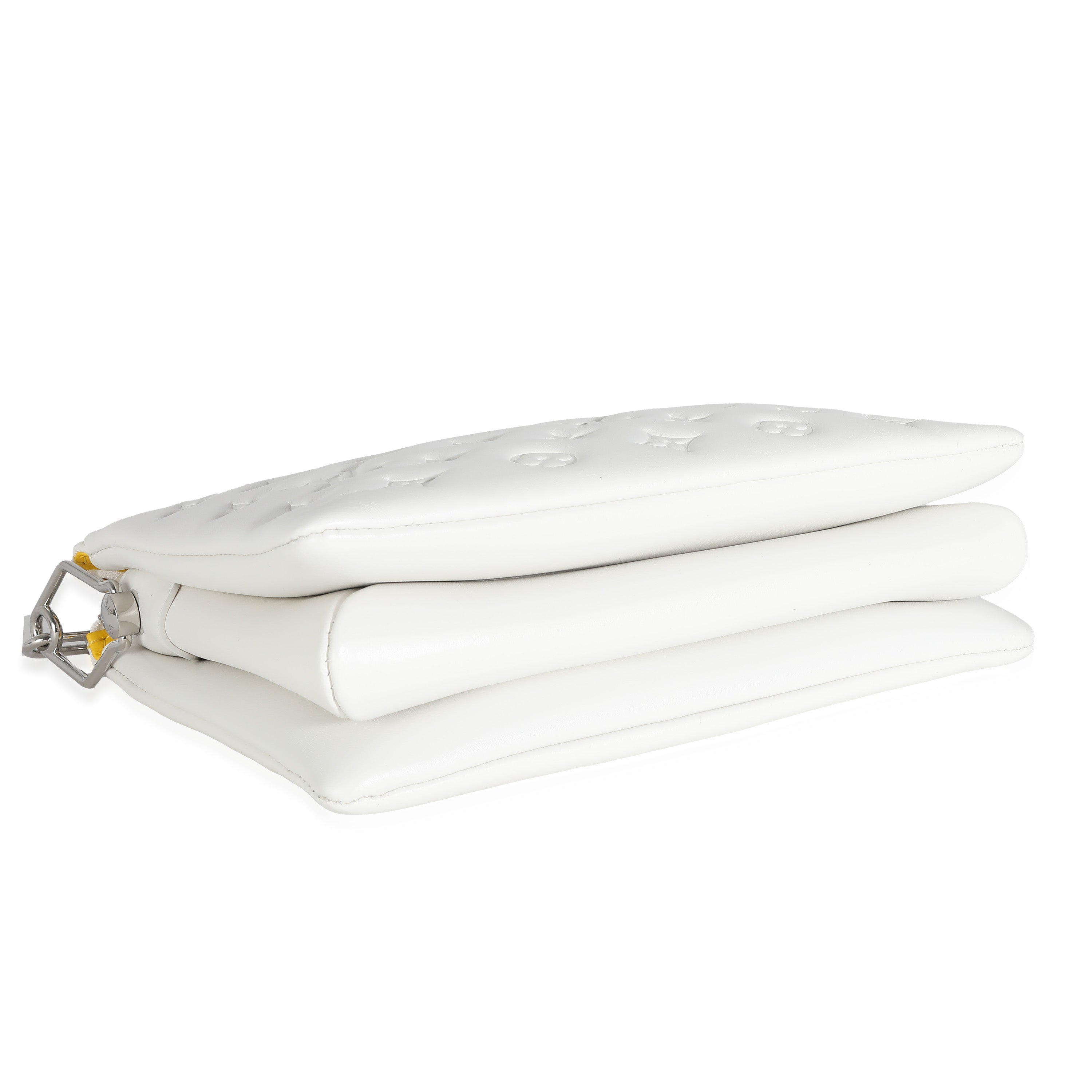 Louis Vuitton x YK White Monogram Embossed Puffy Lambskin Coussin PM