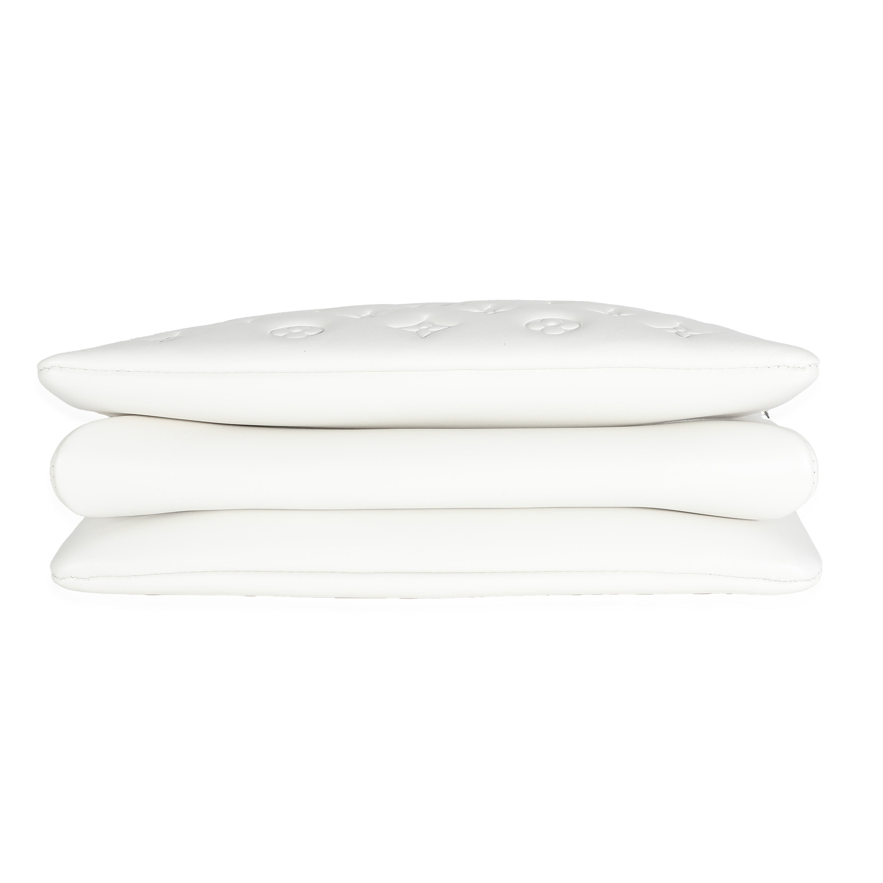 Louis Vuitton x YK White Monogram Embossed Puffy Lambskin Coussin PM