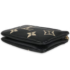 Louis Vuitton Black Beige Giant Monogram Empreinte Double Zip Pochette