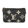 Louis Vuitton Black Beige Giant Monogram Empreinte Double Zip Pochette