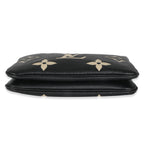 Louis Vuitton Black Beige Giant Monogram Empreinte Double Zip Pochette